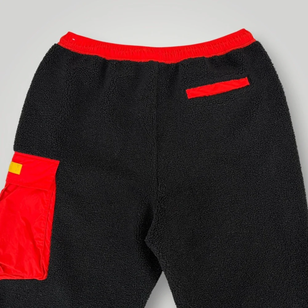 Jordan Jumpman Sherpa Fleece Pants Black Red Cargo Joggers XXL DC9730-010